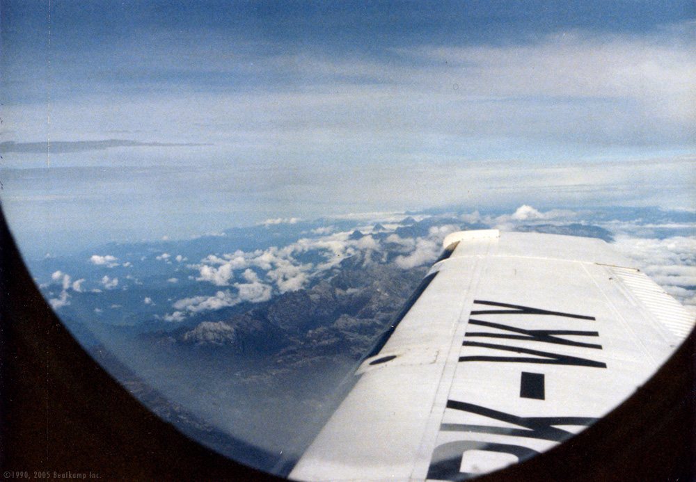 Kenny Balys over New Guinea.